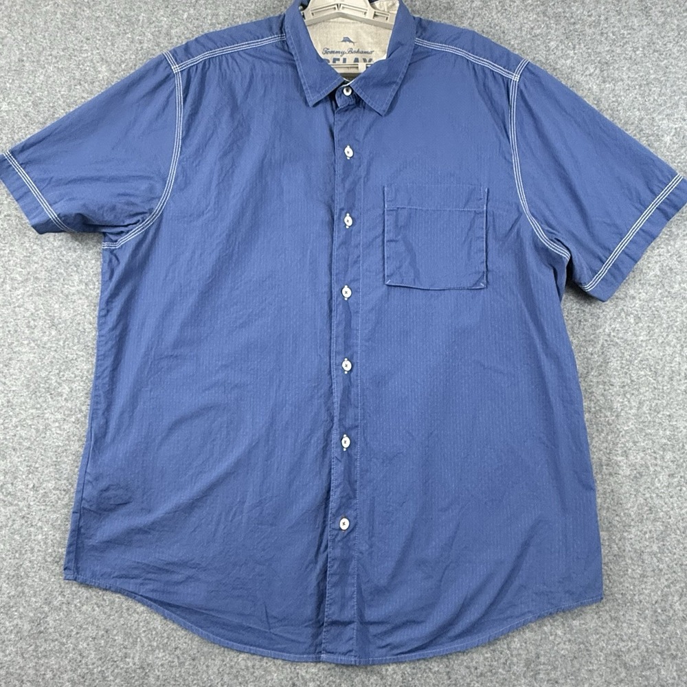 Tommy Bahama Relax Island Modern Fit Short Sleeve Shirt Button Men's XL Blue - Picture 1 of 7